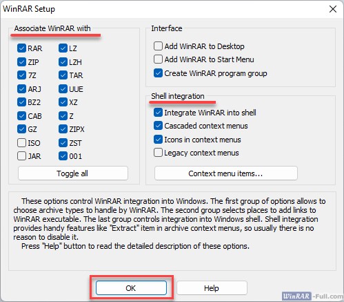 Installing WinRAR